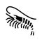 white leg shrimp glyph icon vector illustration