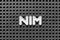White letter in word NIM Abbreviation of Net interest margin on black pegboard background