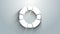 White Lifebuoy icon isolated on grey background. Lifebelt symbol. 4K Video motion graphic animation