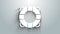 White Lifebuoy icon isolated on grey background. Lifebelt symbol. 4K Video motion graphic animation