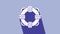 White Lifebuoy icon isolated on purple background. Lifebelt symbol. 4K Video motion graphic animation
