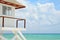 White Lifeguard house on a beach