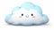 white and light blue huggable pillow in cloud in cute funny character with expression