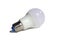 White light bulb lies on white isolated background