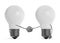 White light bulbs handshaking isolated