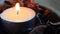 White light flame candle with potpourri