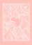 White and light pink card with heart and art deco geometric ornament