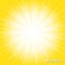 White light spread from the center on yellow background. Sunburst rays explosion banner. Sunny sunshine with radiance
