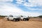 White Light Utility Vehicles on Construction Site