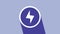 White Lightning bolt icon isolated on purple background. Flash sign. Charge flash icon. Thunder bolt. Lighting strike