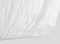 White lightweight fabric curtain fluttering realistic vector illustration mock up. Shower or window fabric on a curtain rod