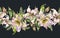 White Lily Seamless Border, Watercolor Royal Lilies Flowers, Vintage Floral Texture