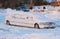 White limo in winter