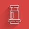 White line Aeropress coffee method icon isolated with long shadow. Device for brewing coffee. Vector