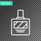 White line Aftershave icon isolated on transparent background. Cologne spray icon. Male perfume bottle. Vector
