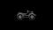 White line All Terrain Vehicle or ATV motorcycle icon isolated on black background. Quad bike. Extreme sport. 4K Video