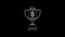 White line Award cup and American football ball icon isolated on black background. Winner trophy symbol. Championship or