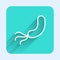 White line Bacteria icon isolated with long shadow background. Bacteria and germs, microorganism disease causing, cell