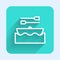 White line Boat with oars icon isolated with long shadow. Water sports, extreme sports, holiday, vacation, team building