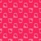 White line Bucket icon isolated seamless pattern on red background. Vector