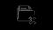 White line Delete folder icon isolated on black background. Folder with recycle bin. Delete or error folder. Close