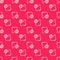 White line Dental protection icon isolated seamless pattern on red background. Tooth on shield logo. Vector