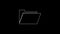 White line Document folder icon isolated on black background. Accounting binder symbol. Bookkeeping management. 4K Video