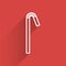 White line Drinking plastic straw icon isolated with long shadow. Vector Illustration