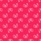 White line Environment protection concept whale dead icon isolated seamless pattern on red background. Vector