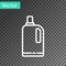 White line Fabric softener icon isolated on transparent background. Liquid laundry detergent, conditioner, cleaning