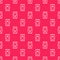 White line Fertilizer bag icon isolated seamless pattern on red background. Vector