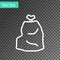 White line Garbage bag icon isolated on transparent background. Vector Illustration