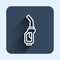 White line Gasoline pump nozzle icon isolated with long shadow background. Fuel pump petrol station. Refuel service sign