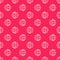 White line Globe of the Earth and gear or cog icon isolated seamless pattern on red background. Setting parameters