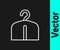 White line Hanger wardrobe icon isolated on black background. Cloakroom icon. Clothes service symbol. Laundry hanger