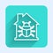 White line House system bug concept icon isolated with long shadow. Code bug concept. Bug in the system. Bug searching