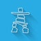 White line Inukshuk icon isolated with long shadow. Vector