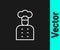 White line Italian cook icon isolated on black background. Vector