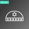 White line Jewish kippah with star of david icon isolated on transparent background. Jewish yarmulke hat. Vector