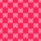 White line Landmark of France Notre Dame de Paris icon isolated seamless pattern on red background. Vector