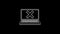 White line Laptop and cross mark on screen icon isolated on black background. Error window, exit button, cancel, 404