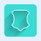 White line Leather icon isolated with long shadow. Green square button. Vector Illustration