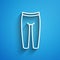 White line Leggings icon isolated on blue background. Long shadow. Vector