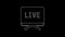 White line Live report icon isolated on black background. Live news, hot news. 4K Video motion graphic animation