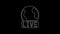 White line Live report icon isolated on black background. Live news, hot news. 4K Video motion graphic animation