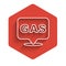 White line Location and petrol or gas station icon isolated with long shadow background. Car fuel symbol. Gasoline pump