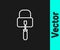 White line Lockpicks or lock picks for lock picking icon isolated on black background. Vector Illustration