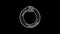White line Magic symbol of Ouroboros icon isolated on black background. Snake biting its own tail. Animal and infinity