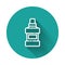 White line Mouthwash plastic bottle and glass icon isolated with long shadow. Liquid for rinsing mouth. Oralcare
