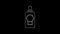 White line Mouthwash plastic bottle icon isolated on black background. Liquid for rinsing mouth. Oralcare equipment. 4K